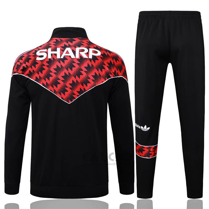 Tuta da Track di Giacca Manchester United Bambino 2025-2026 Nero Rosso